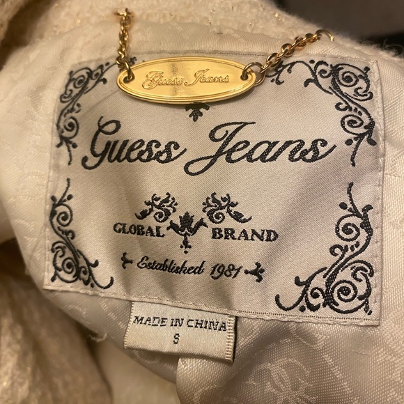 Vintage Guess Jean Cream Coat - Picture 2 of 4